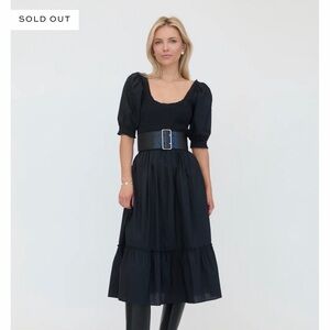 Hill House Louisa Nap Dress Black Crepe XS